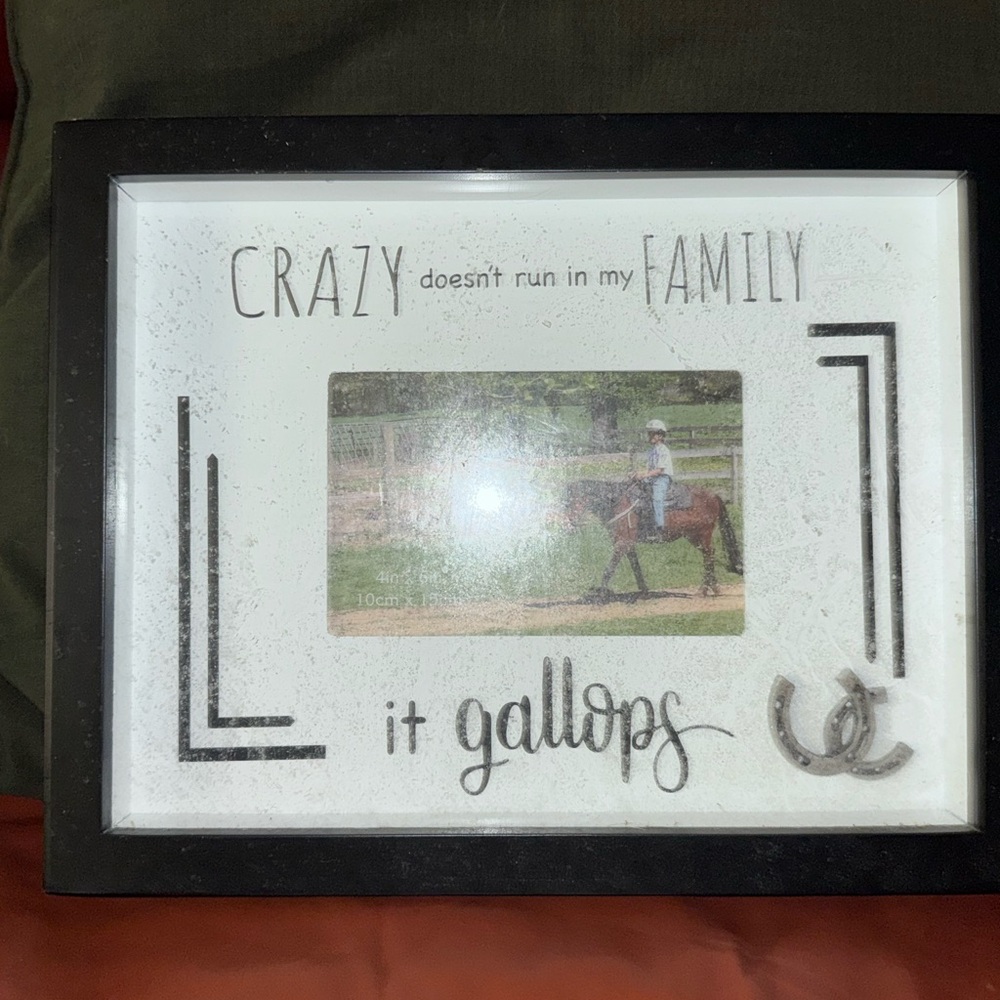 Source Unknown Black and White Galloping Quote Frame